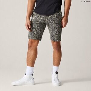GOOD MAN BRAND Flex Pro Jersey Tulum Shorts Sze L Green Floral Tropical Vacation